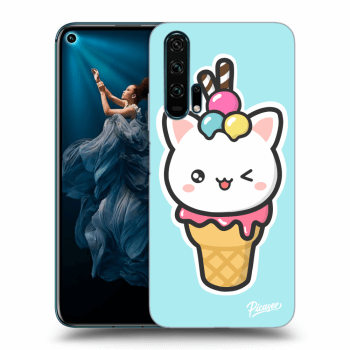 Picasee Honor 20 Pro Hülle - Schwarzes Silikon - Ice Cream Cat