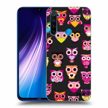 Picasee Xiaomi Redmi Note 8 Hülle - Schwarzes Silikon - Owls