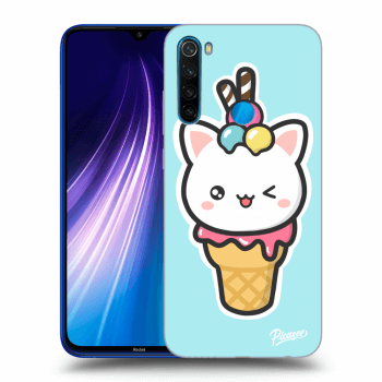 Picasee Xiaomi Redmi Note 8 Hülle - Transparentes Silikon - Ice Cream Cat