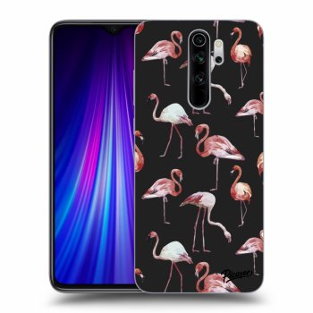 Picasee Xiaomi Redmi Note 8 Pro Hülle - Schwarzes Silikon - Flamingos