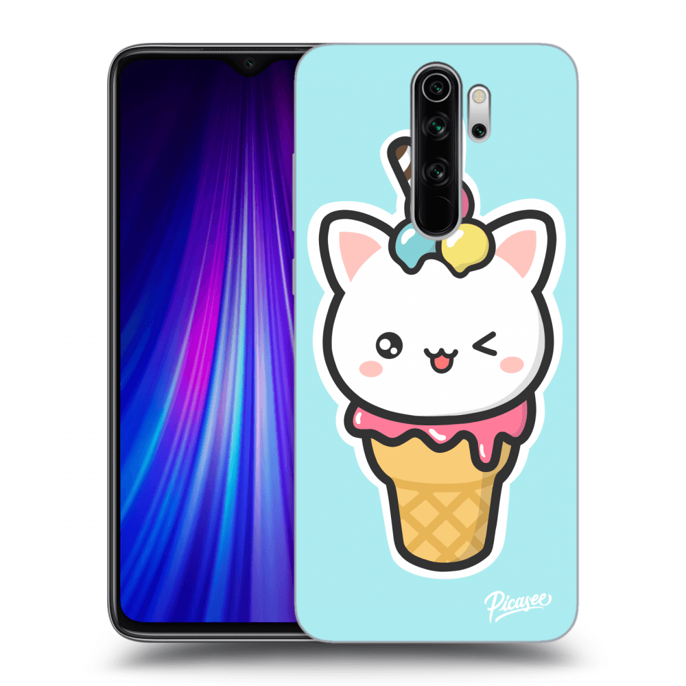 Picasee Xiaomi Redmi Note 8 Pro Hülle - Schwarzes Silikon - Ice Cream Cat
