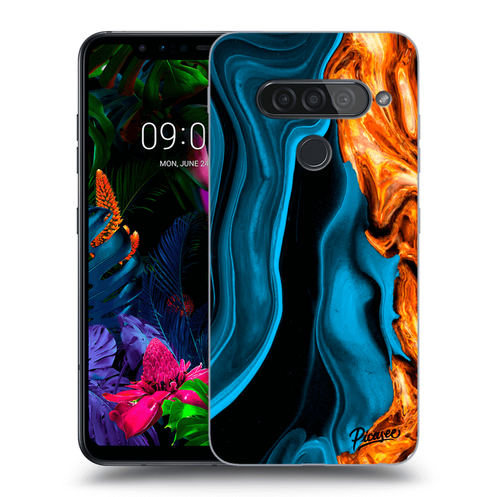 Picasee LG G8s ThinQ Hülle - Transparentes Silikon - Gold blue