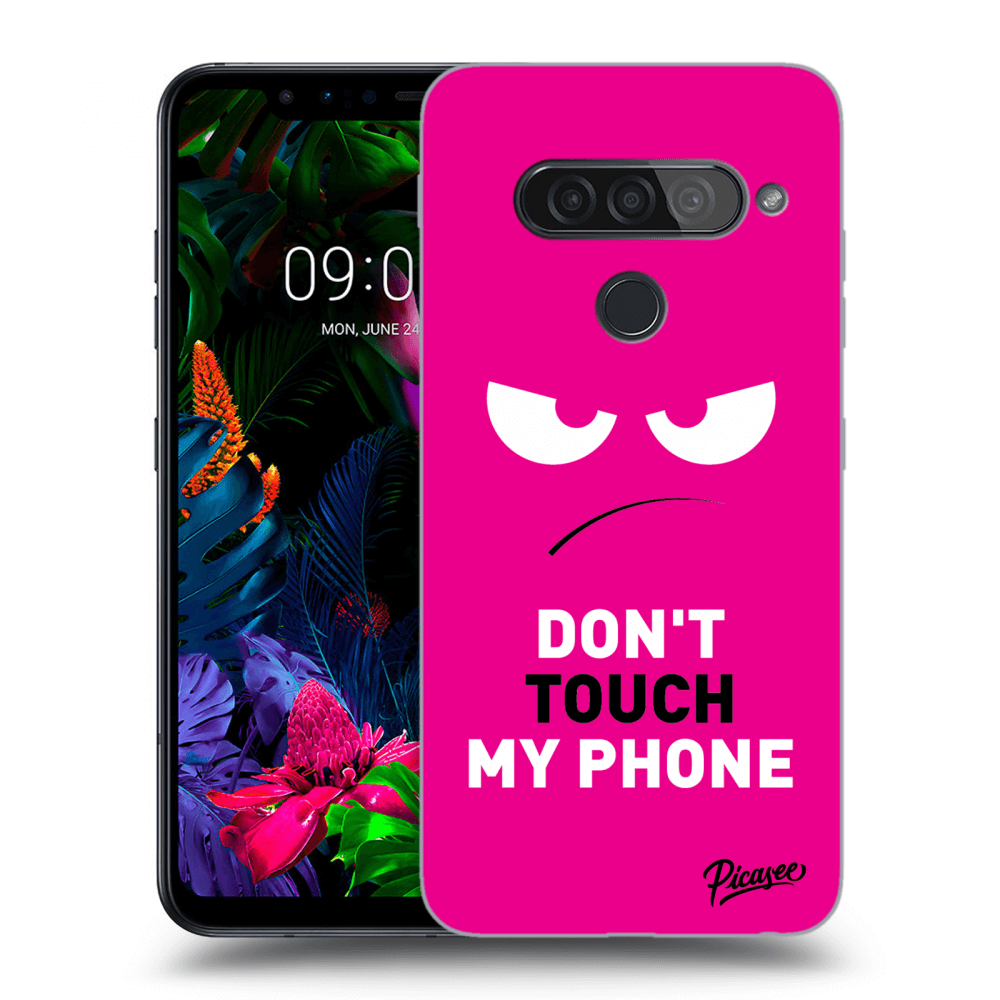 Picasee LG G8s ThinQ Hülle - Transparentes Silikon - Angry Eyes - Pink