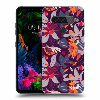 Picasee LG G8s ThinQ Hülle - Transparentes Silikon - Purple Leaf