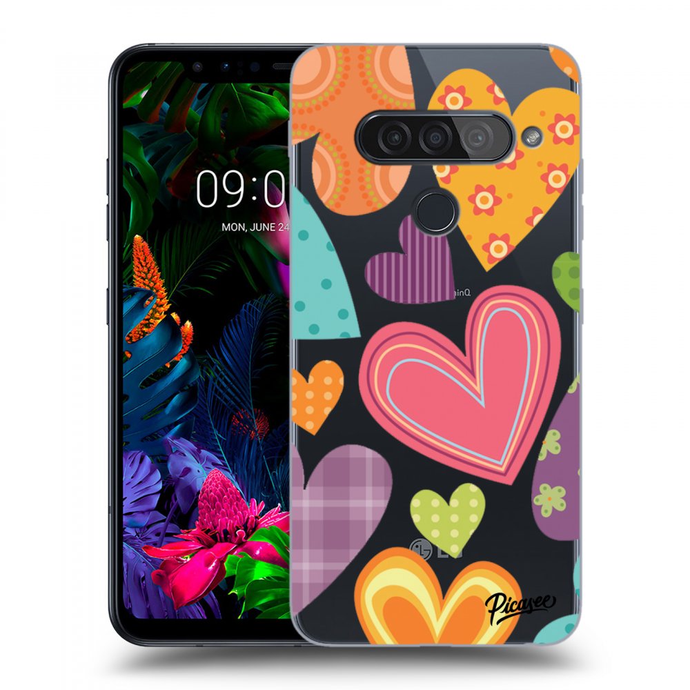 Picasee LG G8s ThinQ Hülle - Transparentes Silikon - Colored heart