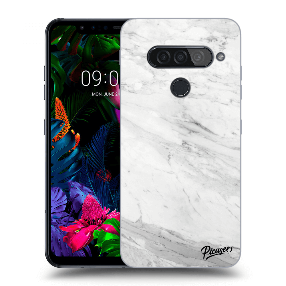 Picasee LG G8s ThinQ Hülle - Transparentes Silikon - White marble