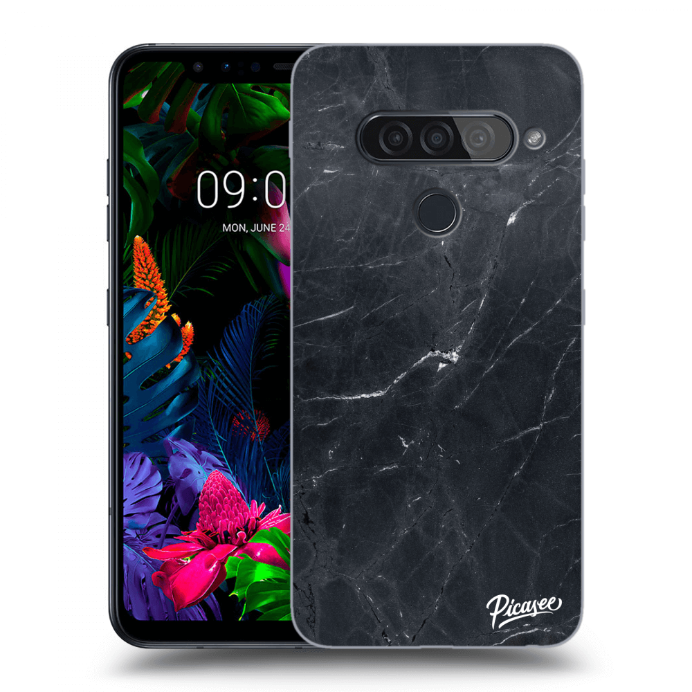 Picasee LG G8s ThinQ Hülle - Transparentes Silikon - Black marble