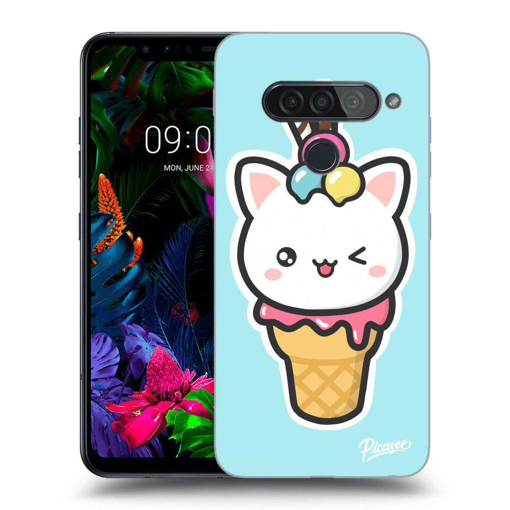 Picasee LG G8s ThinQ Hülle - Transparentes Silikon - Ice Cream Cat