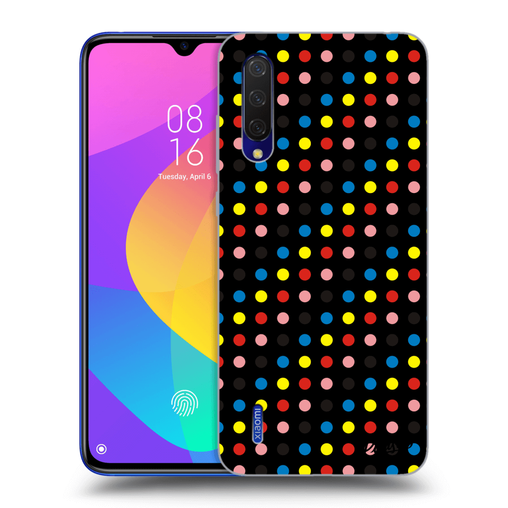Picasee Xiaomi Mi 9 Lite Hülle - Schwarzes Silikon - Colorful dots