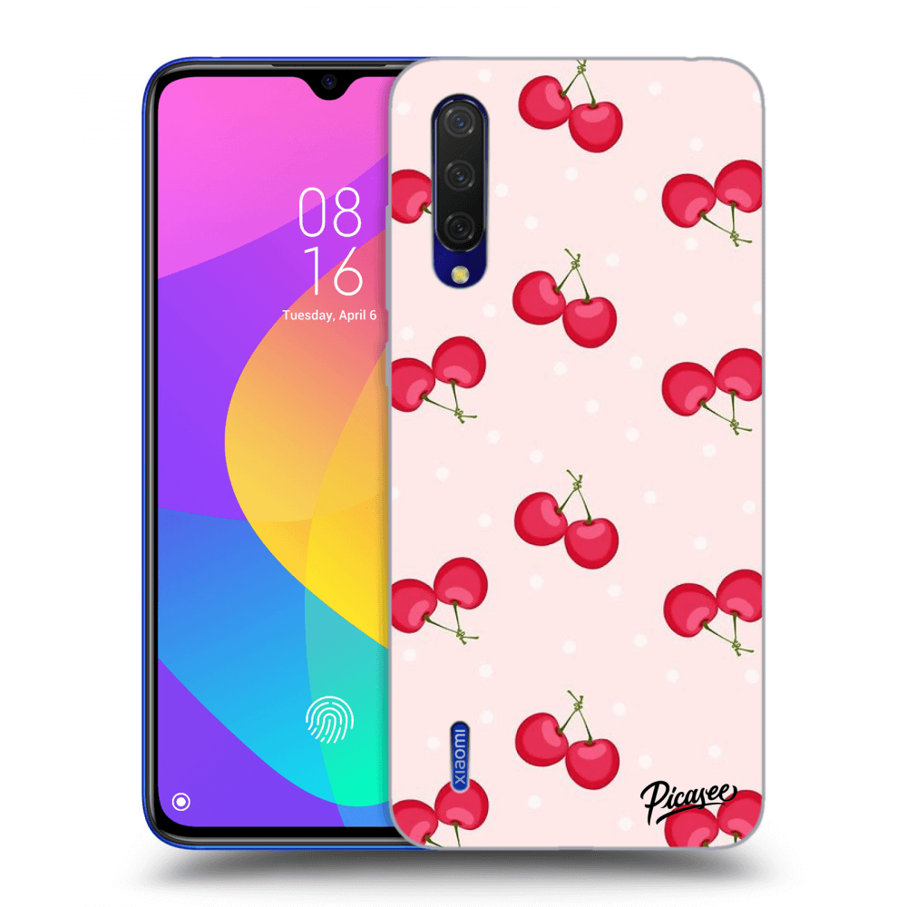 Picasee Xiaomi Mi 9 Lite Hülle - Schwarzes Silikon - Cherries