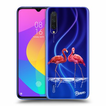 Picasee Xiaomi Mi 9 Lite Hülle - Transparentes Silikon - Flamingos couple
