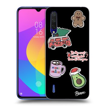 Picasee Xiaomi Mi 9 Lite Hülle - Schwarzes Silikon - Christmas Stickers