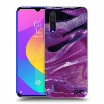 Picasee Xiaomi Mi 9 Lite Hülle - Schwarzes Silikon - Purple glitter