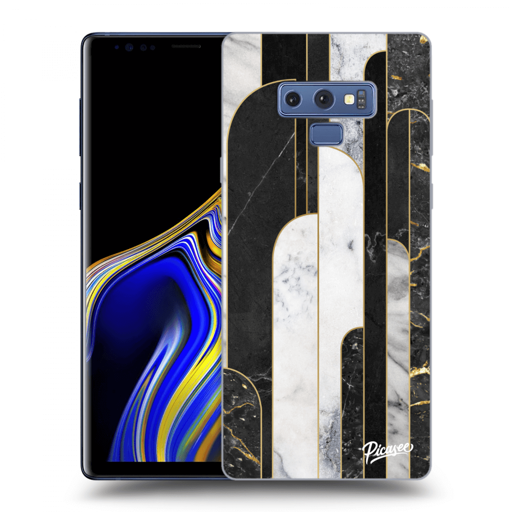Picasee Samsung Galaxy Note 9 N960F Hülle - Schwarzes Silikon - Black & White tile
