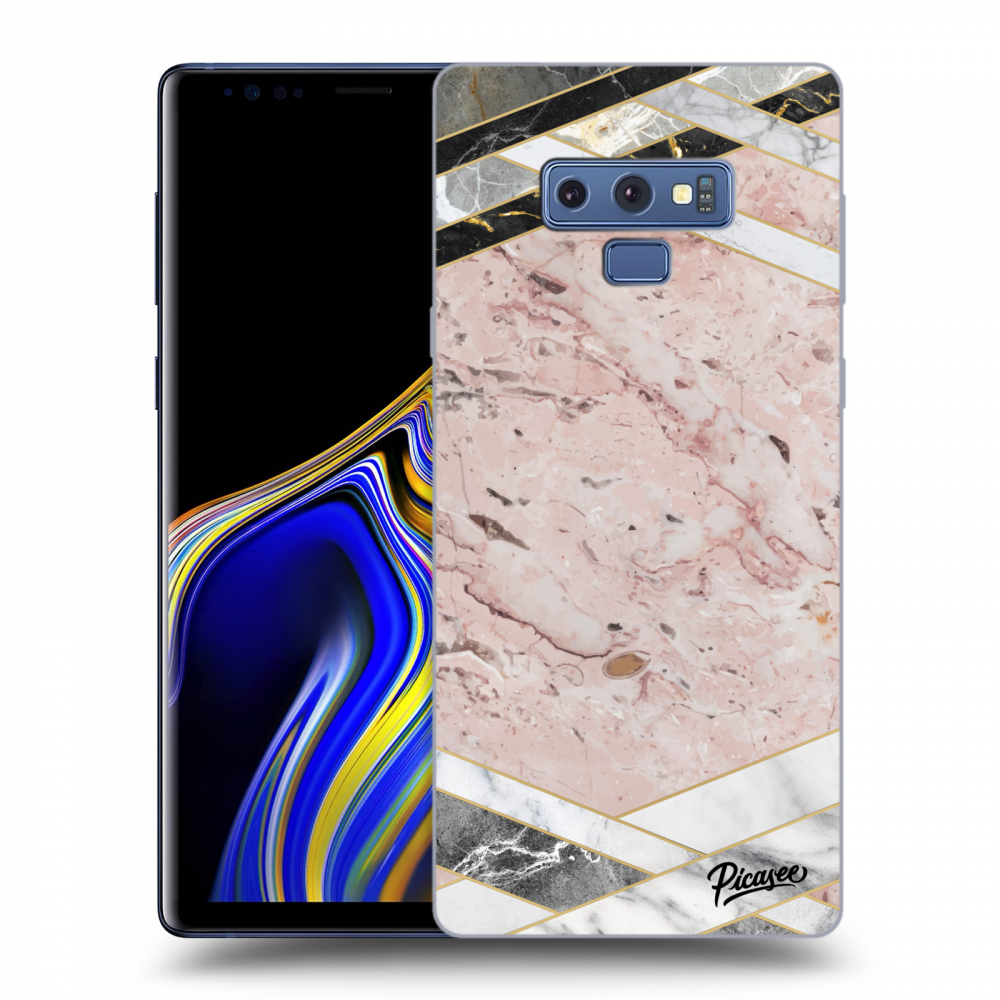 Picasee Samsung Galaxy Note 9 N960F Hülle - Schwarzes Silikon - Pink geometry
