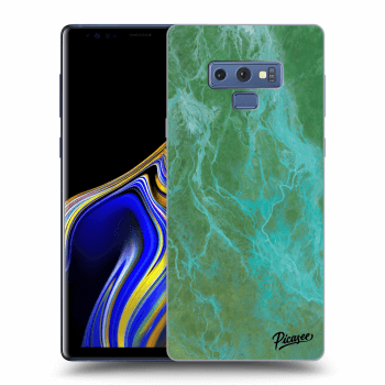Picasee Samsung Galaxy Note 9 N960F Hülle - Schwarzes Silikon - Green marble