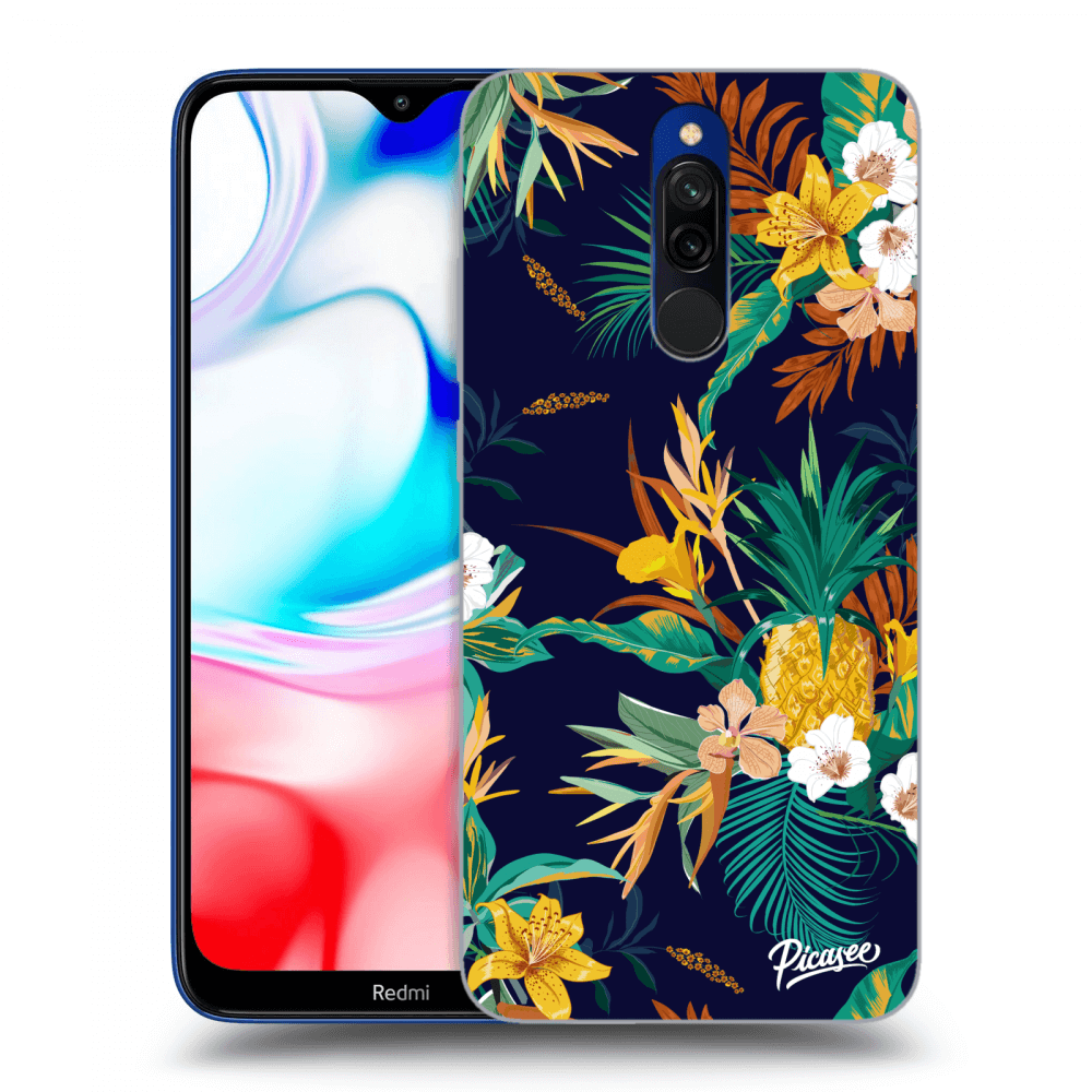 Picasee Xiaomi Redmi 8 Hülle - Transparentes Silikon - Pineapple Color