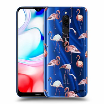 Picasee Xiaomi Redmi 8 Hülle - Transparentes Silikon - Flamingos