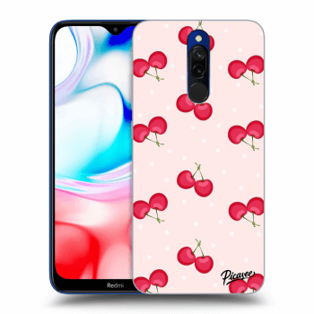 Picasee Xiaomi Redmi 8 Hülle - Schwarzes Silikon - Cherries
