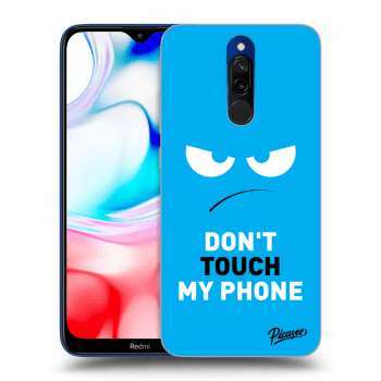 Picasee Xiaomi Redmi 8 Hülle - Schwarzes Silikon - Angry Eyes - Blue