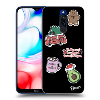 Picasee Xiaomi Redmi 8 Hülle - Schwarzes Silikon - Christmas Stickers