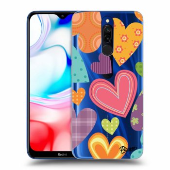Picasee Xiaomi Redmi 8 Hülle - Transparentes Silikon - Colored heart