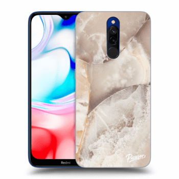 Picasee Xiaomi Redmi 8 Hülle - Schwarzes Silikon - Cream marble