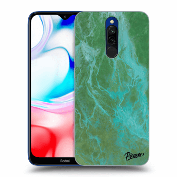 Picasee Xiaomi Redmi 8 Hülle - Transparentes Silikon - Green marble