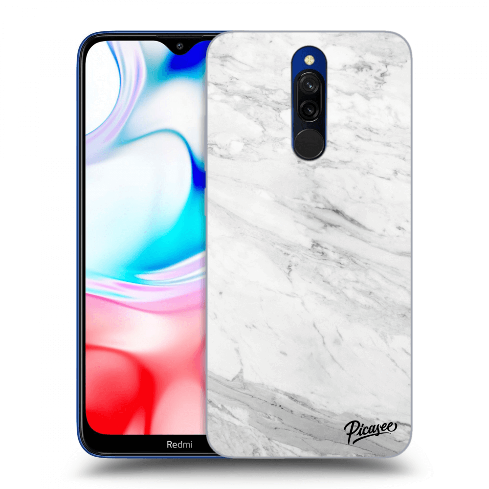 Picasee Xiaomi Redmi 8 Hülle - Transparentes Silikon - White marble