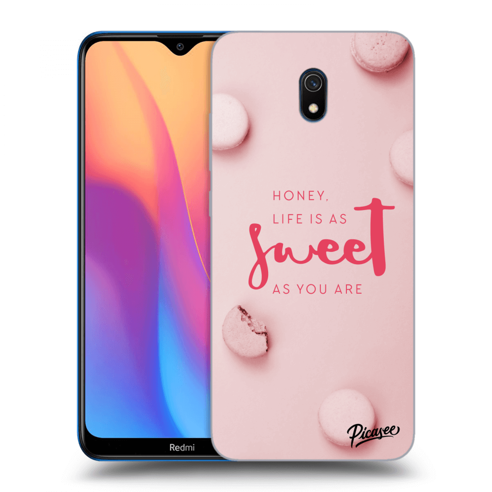 Picasee Xiaomi Redmi 8A Hülle - Schwarzes Silikon - Life is as sweet as you are