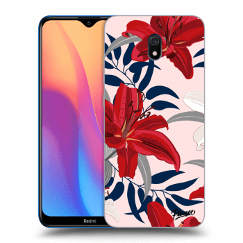 Picasee Xiaomi Redmi 8A Hülle - Transparentes Silikon - Red Lily