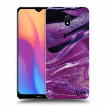 Picasee Xiaomi Redmi 8A Hülle - Schwarzes Silikon - Purple glitter