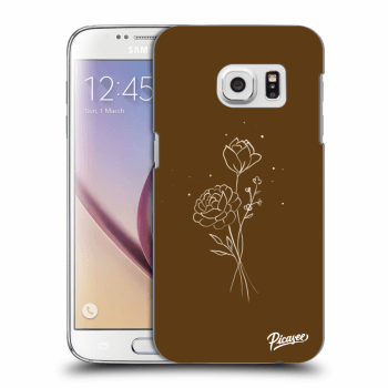 Picasee Samsung Galaxy S7 G930F Hülle - Transparentes Silikon - Brown flowers
