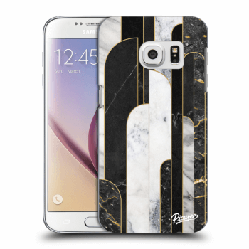 Picasee Samsung Galaxy S7 G930F Hülle - Transparentes Silikon - Black & White tile