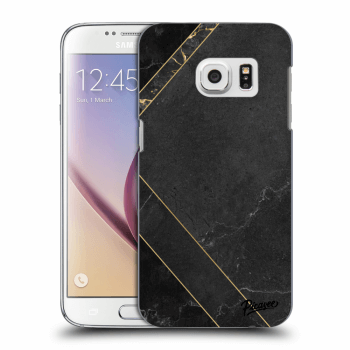 Picasee Samsung Galaxy S7 G930F Hülle - Transparentes Silikon - Black tile