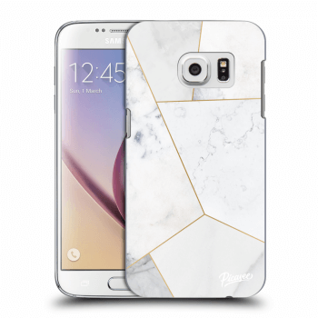 Picasee Samsung Galaxy S7 G930F Hülle - Transparentes Silikon - White tile
