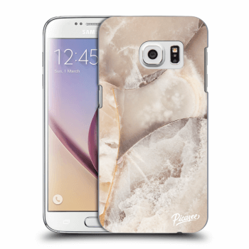 Picasee Samsung Galaxy S7 G930F Hülle - Transparentes Silikon - Cream marble