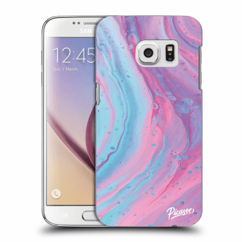 Picasee Samsung Galaxy S7 G930F Hülle - Transparentes Silikon - Pink liquid