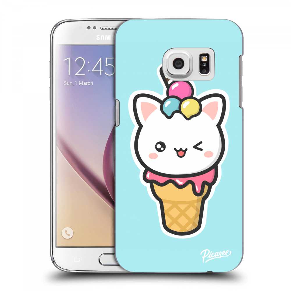 Picasee Samsung Galaxy S7 G930F Hülle - Transparentes Silikon - Ice Cream Cat