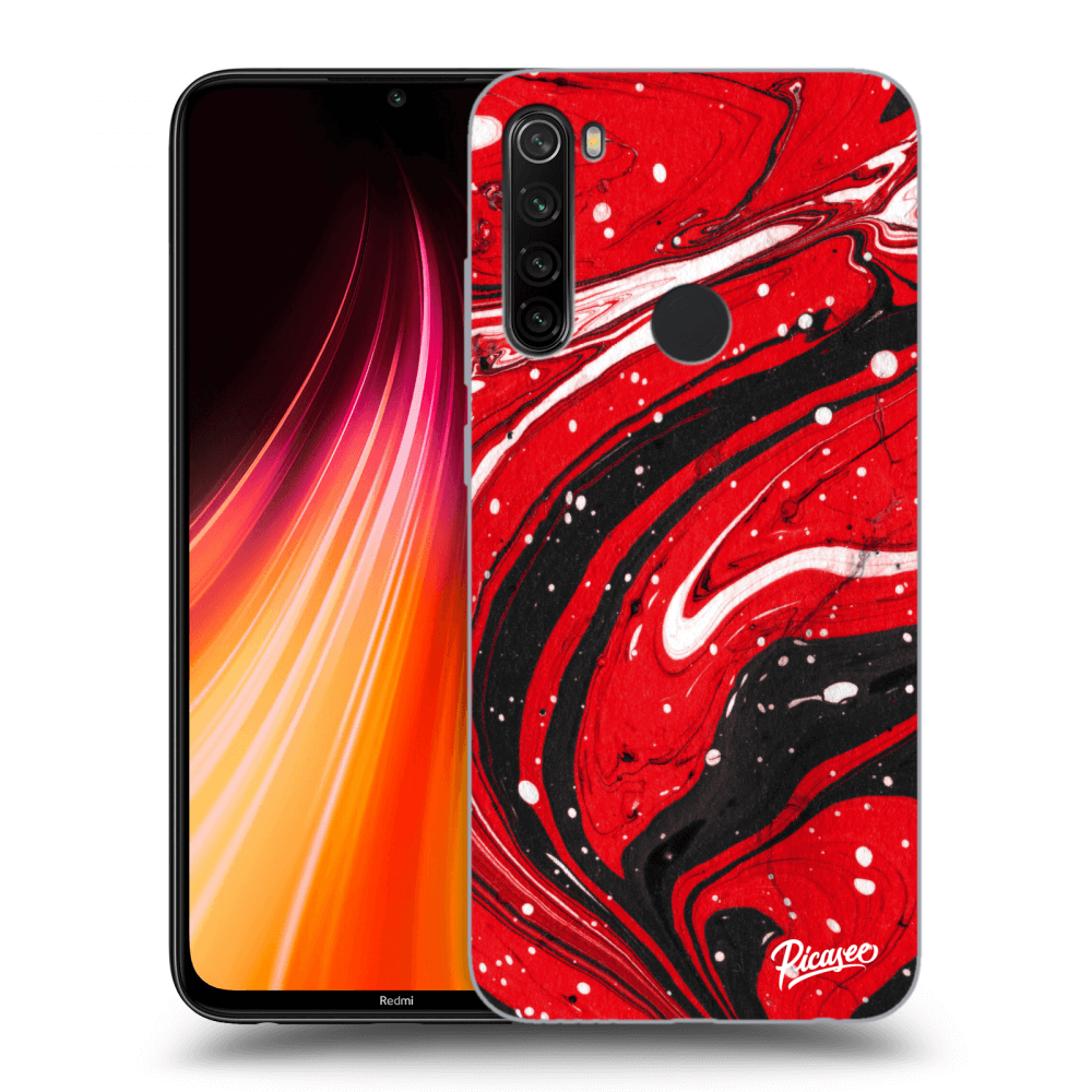 Picasee Xiaomi Redmi Note 8T Hülle - Transparentes Silikon - Red black