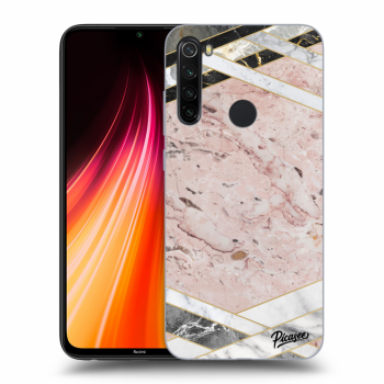Picasee Xiaomi Redmi Note 8T Hülle - Transparentes Silikon - Pink geometry