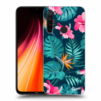 Picasee Xiaomi Redmi Note 8T Hülle - Transparentes Silikon - Pink Monstera