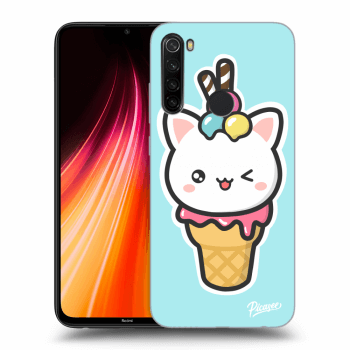 Picasee Xiaomi Redmi Note 8T Hülle - Schwarzes Silikon - Ice Cream Cat