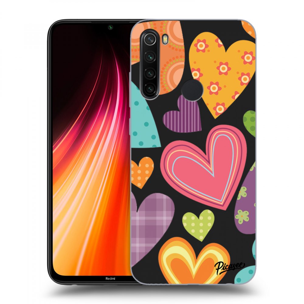 Picasee Xiaomi Redmi Note 8T Hülle - Schwarzes Silikon - Colored heart