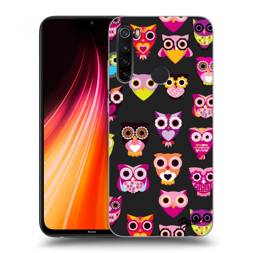 Picasee Xiaomi Redmi Note 8T Hülle - Schwarzes Silikon - Owls