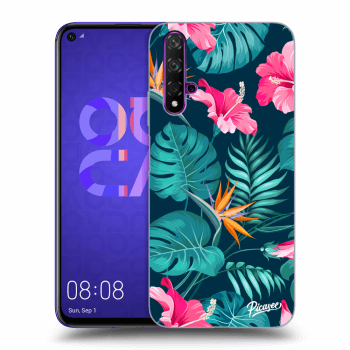 Hülle für Huawei Nova 5T - Pink Monstera