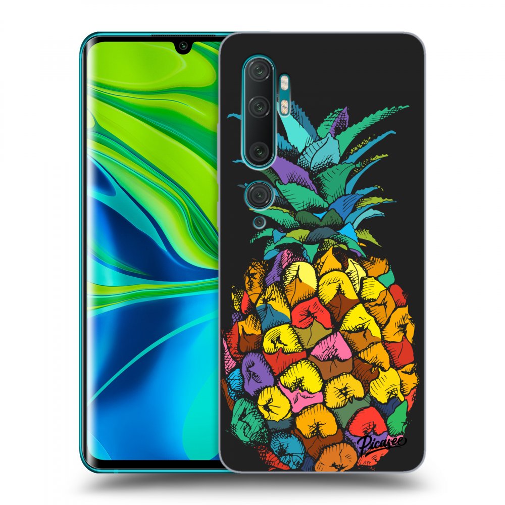 Picasee Xiaomi Mi Note 10 (Pro) Hülle - Schwarzes Silikon - Pineapple