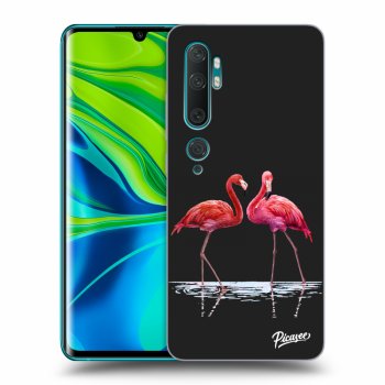 Picasee Xiaomi Mi Note 10 (Pro) Hülle - Schwarzes Silikon - Flamingos couple