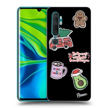 Picasee Xiaomi Mi Note 10 (Pro) Hülle - Schwarzes Silikon - Christmas Stickers