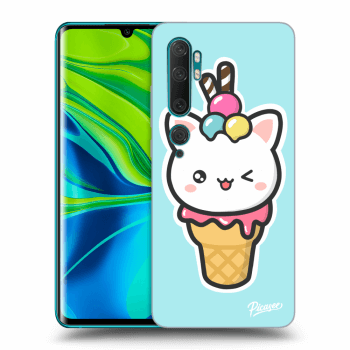 Picasee Xiaomi Mi Note 10 (Pro) Hülle - Schwarzes Silikon - Ice Cream Cat